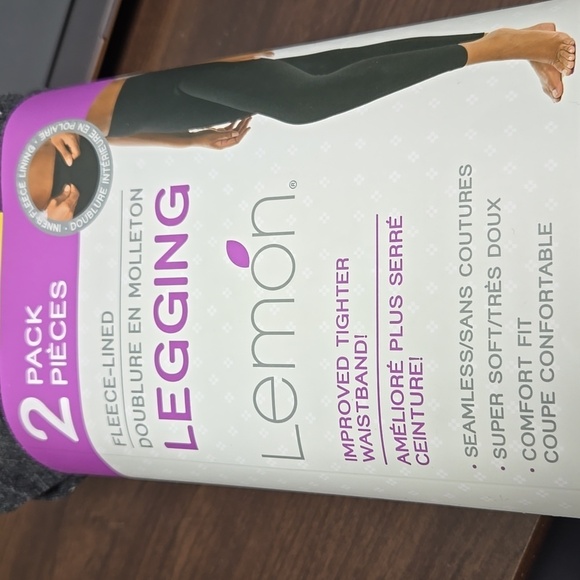 Lemon Size XL Black and Dark Grey Fleece Lined High Waisted Seamless Leg… - Picture 3 of 8